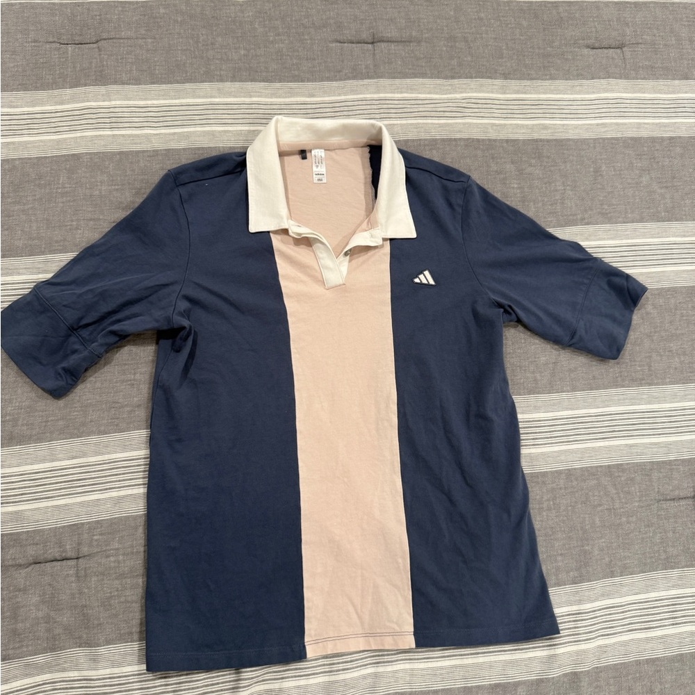 Adidas Navy and Cream Short Sleeve Tee
